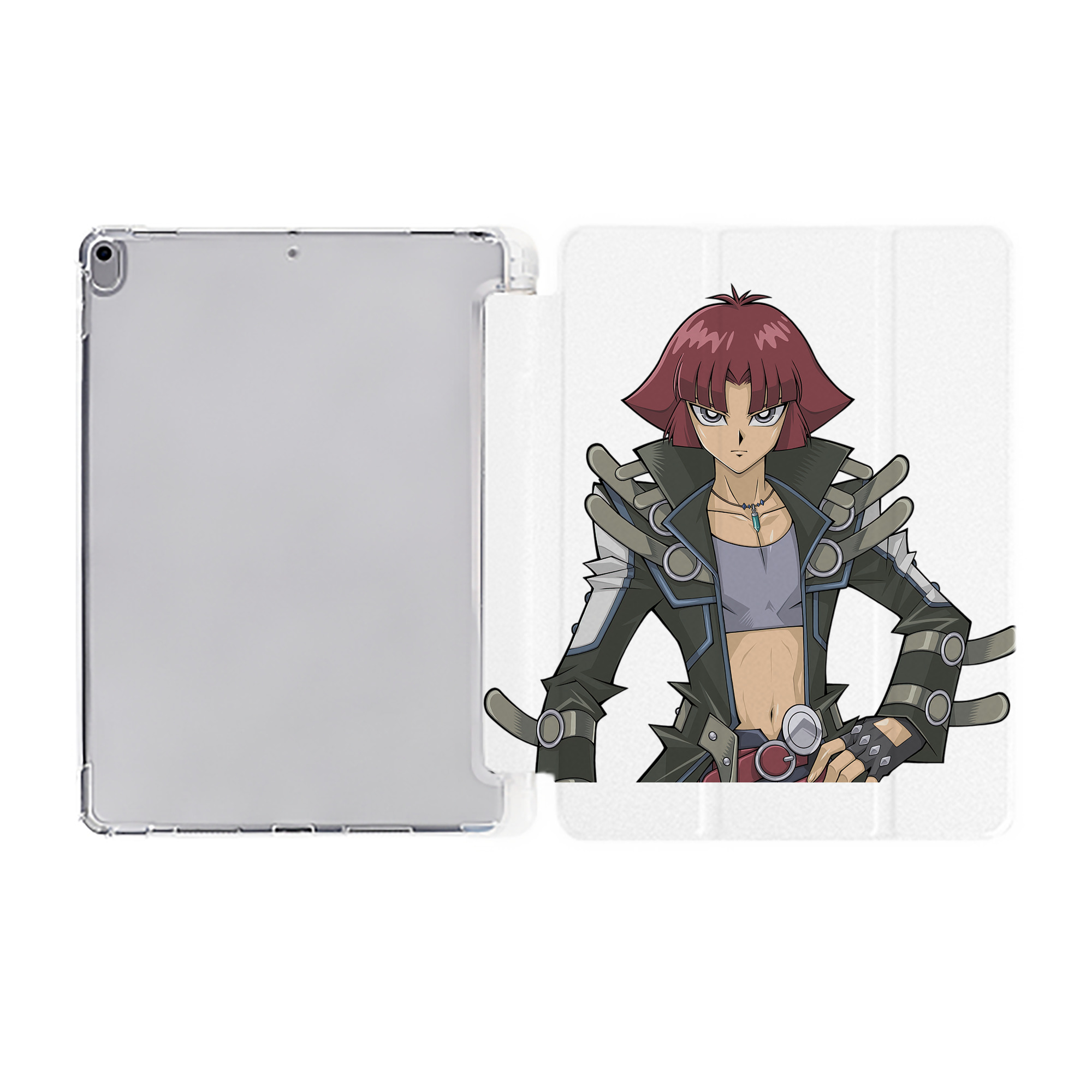 （画像用） 遊☆戯☆王 Yu-Gi-Oh! IPad ケース ペン収納付き 三つ折りスタンド PUレザー×シリコン 対応機種9.5/10.5/10.9インチ